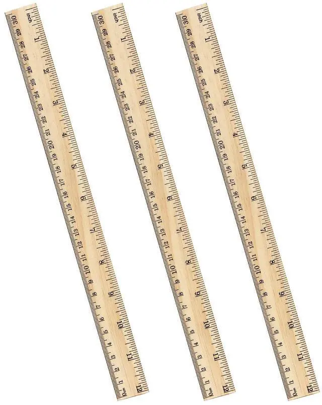 Main image of 3 Pack Wooden Ruler 12 Inch30 cm)