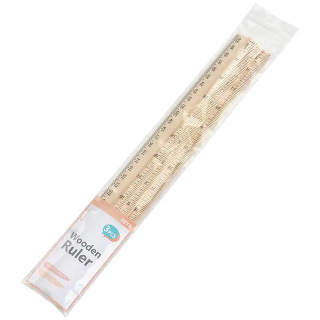 Alt view image 7 of 7 - 3 Pack Wooden Ruler 12 Inch30 cm)