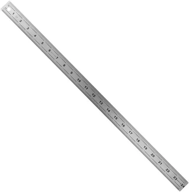 Main image of 24" Stainless Steel Ruler with Non-Skid Cork Backing: 32 & 64 divisions per inch