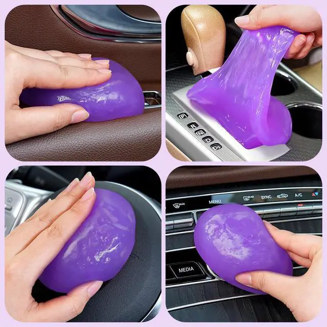 Alt view image 3 of 7 - Car Cleaning Gel Car Cleaning Putty Car Putty Car Interior Cleaner Car Slime Car Detailing Kit Car Accessories Gifts for Men Women Stocking Stuffers Purple