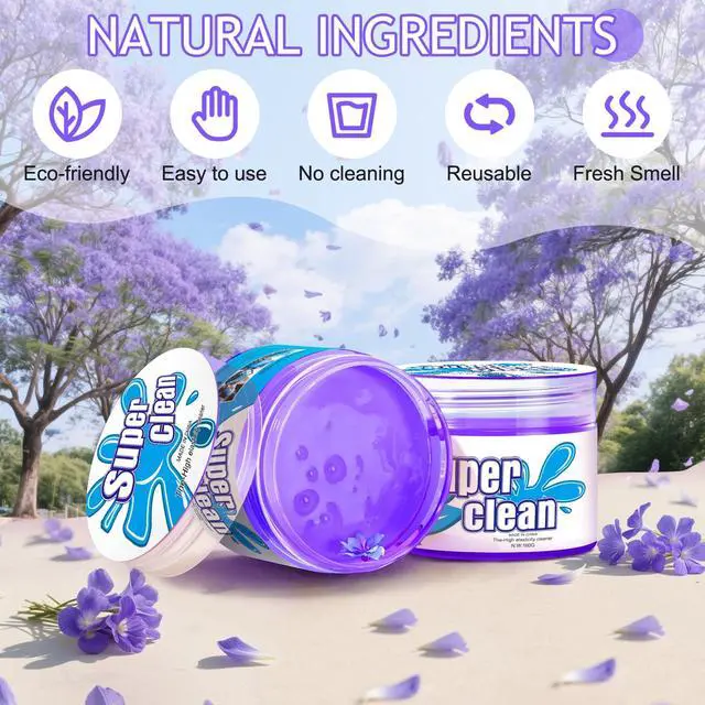 Alt view image 6 of 7 - Car Cleaning Gel Car Cleaning Putty Car Putty Car Interior Cleaner Car Slime Car Detailing Kit Car Accessories Gifts for Men Women Stocking Stuffers Purple