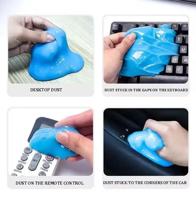 Alt view image 2 of 6 - Gunk Grabber Car Cleaning Gel Reusable Detail Slime Putty for Car Interior, Air Vents, Dashboard & Cup Holders Dust Cleaning Gel for Keyboard, Electronics & Office Non-Sticky Auto Detailing Tool