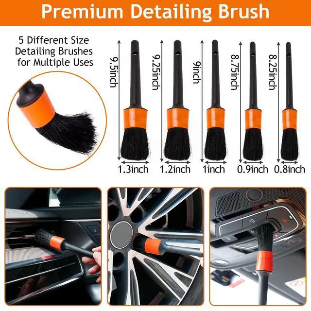 Alt view image 3 of 7 - Windshield Cleaner Tool, Car Detailing Kit Interior, Car Cleaning Kit Interior and Exterior Detail Brush, Auto Supplies & Accessories for Men Women