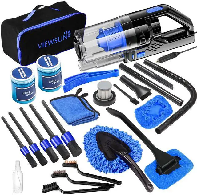 Main image of Car Cleaning Kit, Car Interior Detailing Kit with High Power Handheld Vacuum, Detailing Brush Set, Windshield Cleaner, Cleaning Gel, Complete Auto Accessories for Men, Women