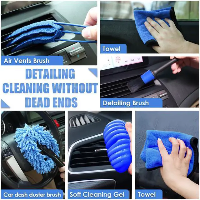 Alt view image 4 of 7 - Car Cleaning Kit, Car Interior Detailing Kit with High Power Handheld Vacuum, Detailing Brush Set, Windshield Cleaner, Cleaning Gel, Complete Auto Accessories for Men, Women