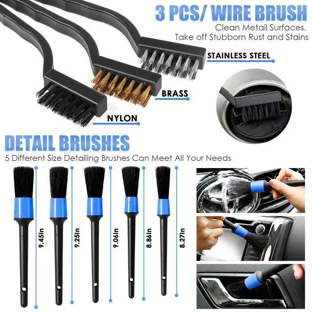 Alt view image 5 of 7 - Car Cleaning Kit, Car Interior Detailing Kit with High Power Handheld Vacuum, Detailing Brush Set, Windshield Cleaner, Cleaning Gel, Complete Auto Accessories for Men, Women