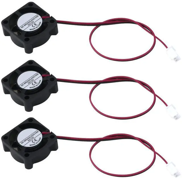 Main image of 3-Pack 12V 0.1A 2Pin 25mm x25mm x10mm DC Small Mini Brushless Cooling Fan