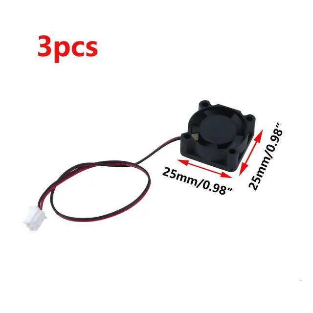 Alt view image 2 of 7 - 3-Pack 12V 0.1A 2Pin 25mm x25mm x10mm DC Small Mini Brushless Cooling Fan