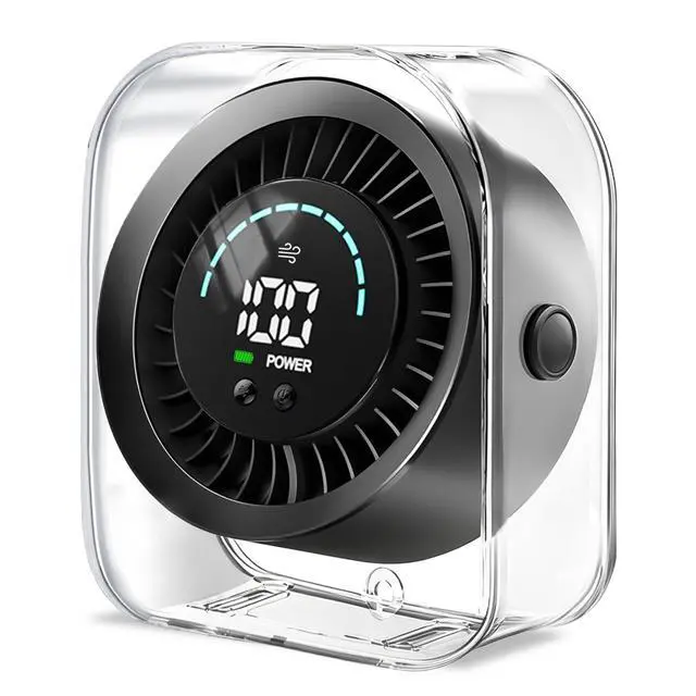 Main image of Desk Fan Small Quiet, Rechargeable USB Table Fan with Turbo Airflow, 100 Speeds LED Display, 360° Rotation, Portable Battery Powered Desktop Fan for Bedroom Home Office Travel, Black