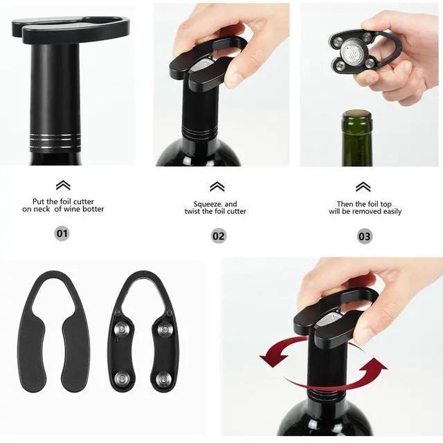 Alt view image 6 of 7 - Air Pressure Pump Bottle Opener With Foil Cutter,Efficient|Lightweight|Funny Wine Opener,Simple Cork Remover,Efficient Corkscrew Bottle Opener,Great For Wine Lovers,Perfect Wine Gift. (3)