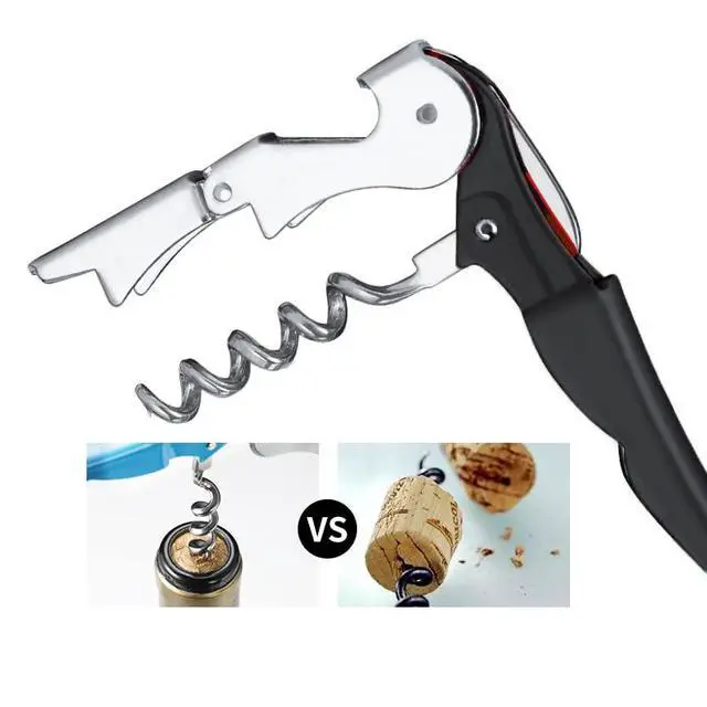 Alt view image 4 of 7 - Professional Waiter Corkscrew Wine Openers Set(2PCS), Heavy Duty Stainless Steel Hinges Wine Key for Restaurant Waiters, Sommelier, Bartenders