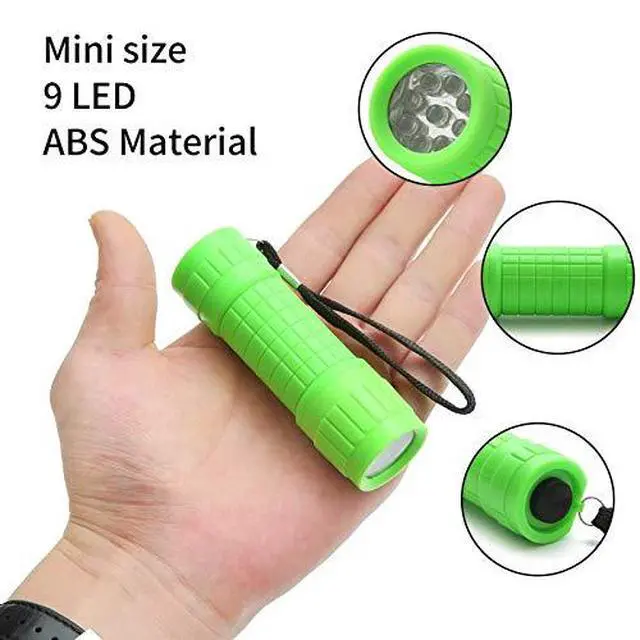 Alt view image 3 of 7 - 30-Pack Small Mini Flashlight Set, 5 Colors, 9-LED Handheld Flashlight with Lanyard,90-Pack AAA Battery Included for Kids/Night Reading/Party/Camping/Emergency/Hunting(30 Pack)