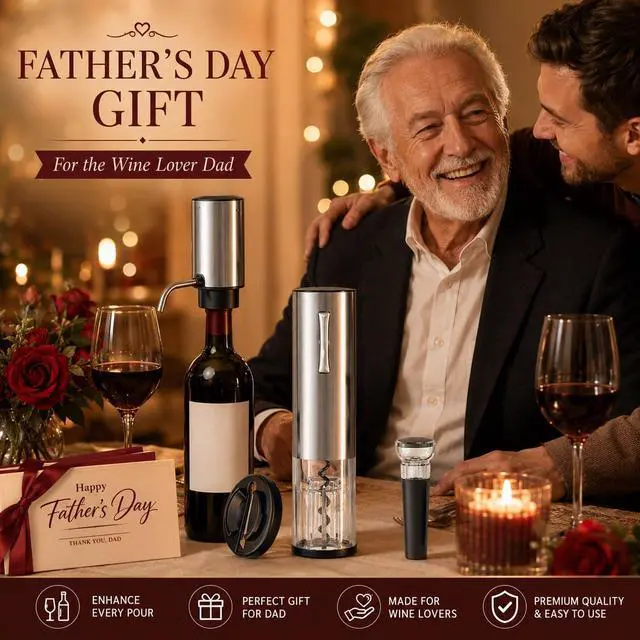 Alt view image 2 of 7 - 4-in-1,Premium,Rechargeable Wine Opener,Aerating Pourer,Stopper,Foil Cutter