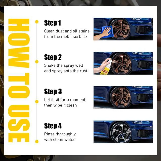 Alt view image 5 of 7 - 2Pcs Anti-Rust Lubricant Spray & Rust Remover, Rust Remover Spray for Metal, Multi-Purpose Fast-Acting Powder Remover Sprays for Vehicles, Tools, Chains