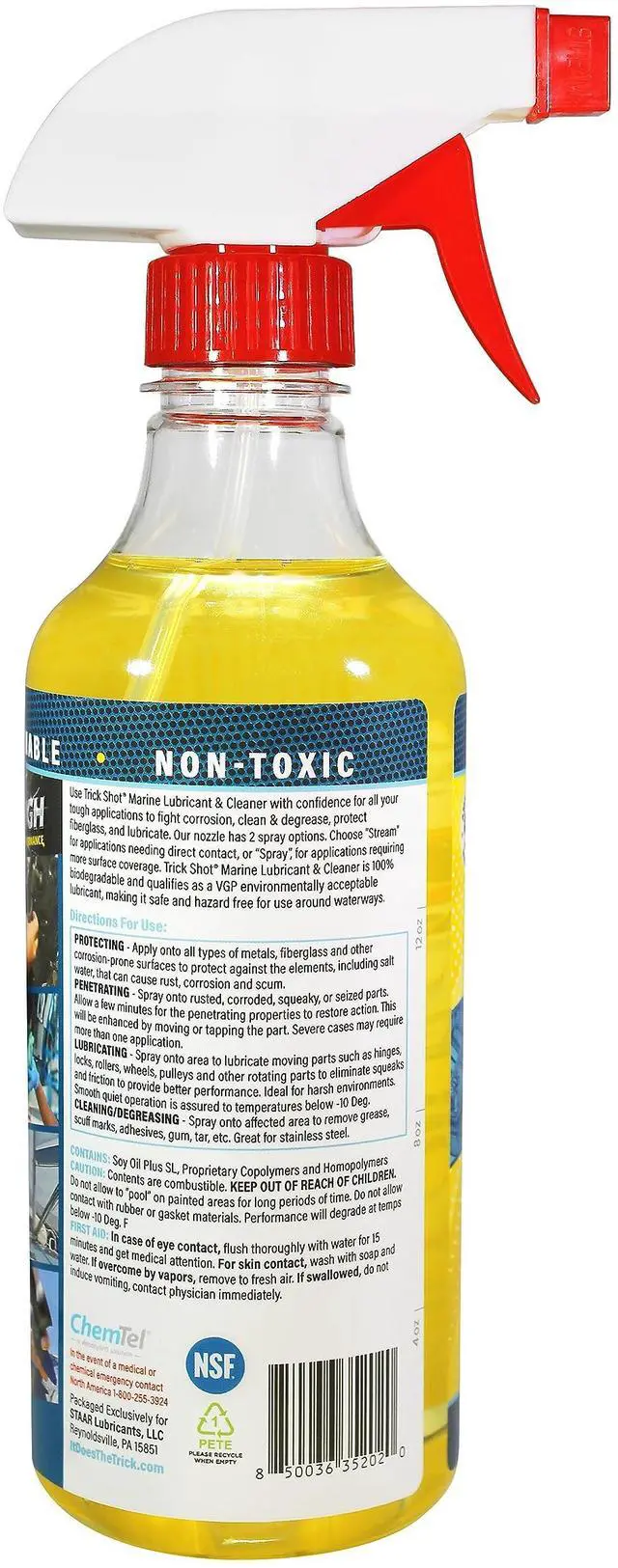 Alt view image 4 of 6 - Trick Shot Marine Grade Lubricant & Penetrating Oil - Biodegradable Food Grade Rust Prevention Spray, Anti-Seize, Cleaner & Lubricant for Boat Galleys, Fiberglass, Fishing Gear Lubrication - 16 oz