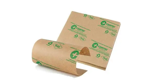 Alt view image 2 of 2 - Anti Rust VCI Paper Sheets - 6 by 6 inches - 35# Gauge - Cortec VpCI-146 Rust Inhibitor Kraft Paper for Metal Protection(Pack of 100)