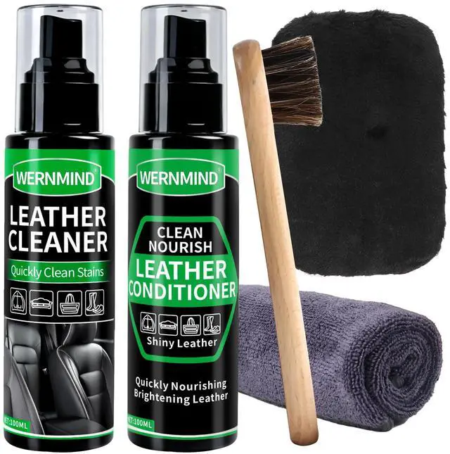 Main image of Leather Cleaner Conditioner Car Interiors Care Kit Seat Purses Bags
