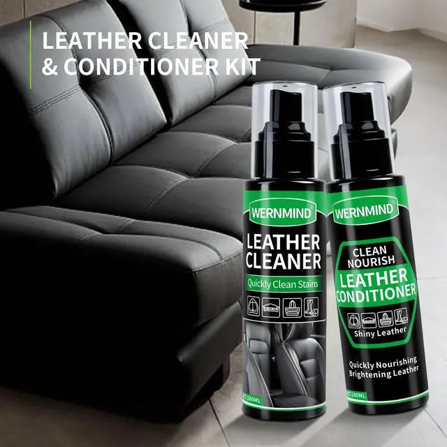 Alt view image 4 of 7 - Leather Cleaner Conditioner Car Interiors Care Kit Seat Purses Bags