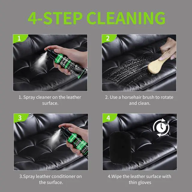 Alt view image 3 of 7 - Leather Cleaner Conditioner Car Interiors Care Kit Seat Purses Bags