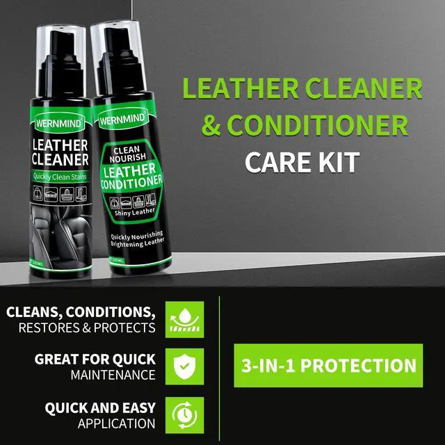 Alt view image 6 of 7 - Leather Cleaner Conditioner Car Interiors Care Kit Seat Purses Bags