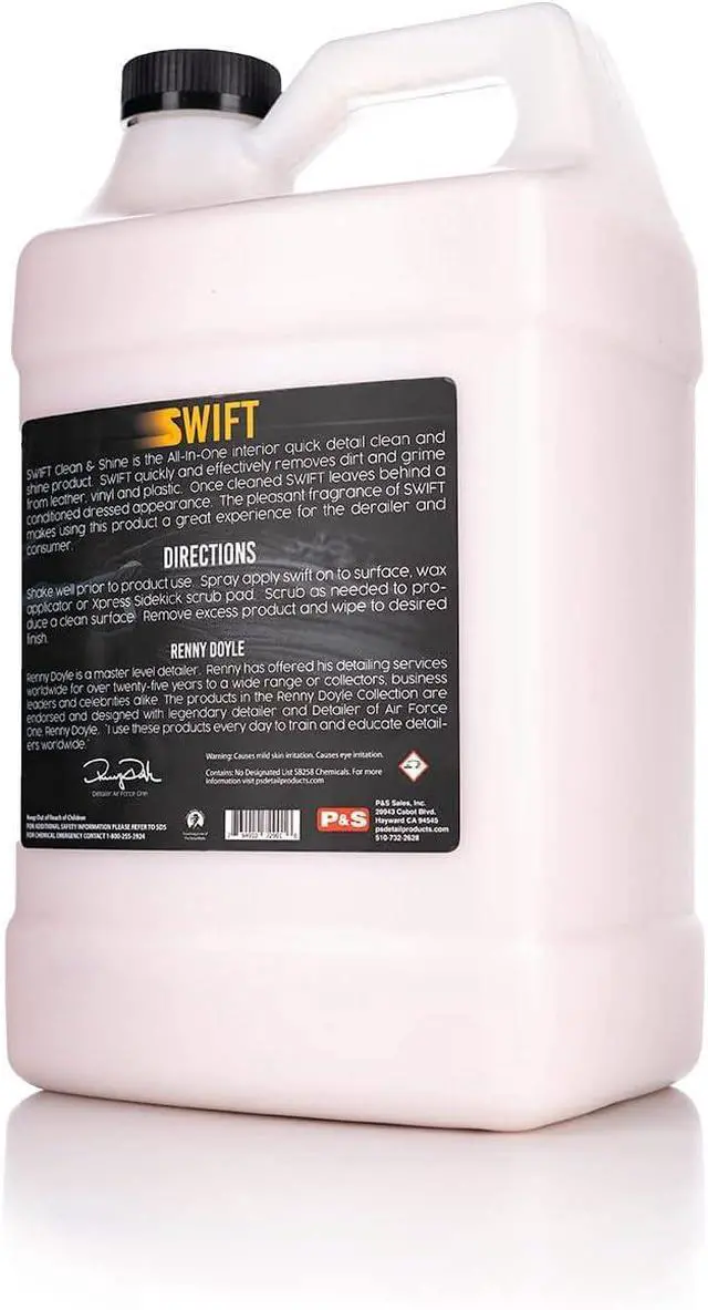 Alt view image 2 of 7 - Swift Clean & Shine - Interior Cleaner & Protectant for Leather, Vinyl, Plastic - Cleans, Conditions & Leaves a Satin Finish - Fresh Scent - 1 Gallon
