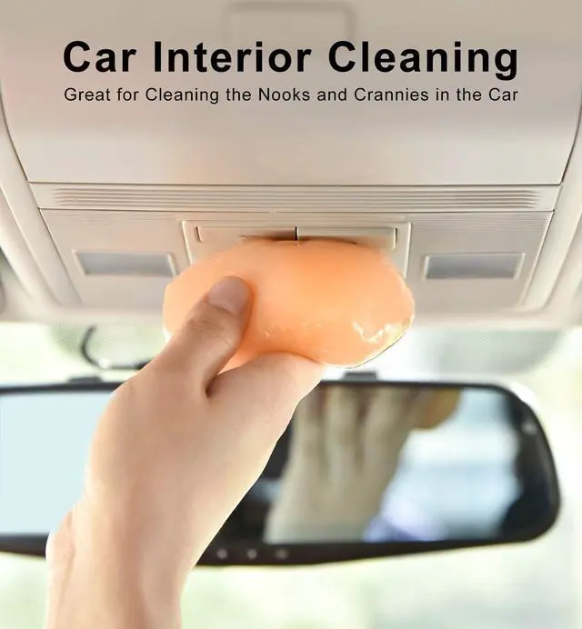 Alt view image 3 of 7 - Cleaning Gel for Car Cleaning Kit Detailing Putty Auto Cleaning Putty Detailing Gel Detail Tools Car Interior Cleaner Cleaning Slime Car Vent Cleaner (Orange Blue)