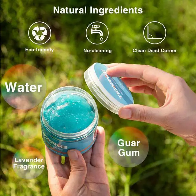 Alt view image 6 of 7 - Cleaning Gel for Car Cleaning Kit Detailing Putty Auto Cleaning Putty Detailing Gel Detail Tools Car Interior Cleaner Cleaning Slime Car Vent Cleaner (Orange Blue)