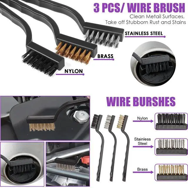 Alt view image 7 of 7 - Windshield Cleaner Tool, 17Pcs Purple Car Interior Cleaning Kit, Detailing Kit Cleaner, Detailing Brush, Cleaning Gel, Inside Cleaning Supplies Accessories for Trucks, SUVs, RVs Window