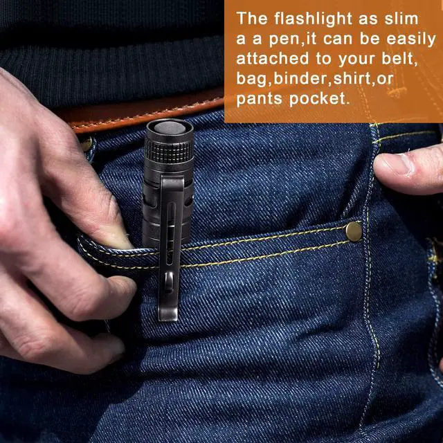 Alt view image 6 of 6 - 6 Pieces Mini LED Pen Flashlight Bulk Small Pocket Flashlight 3.5 Inch, 5.24 Inch Aluminum Handheld Penlight with Clip for Inspection Camping Emergency Diary Lighting