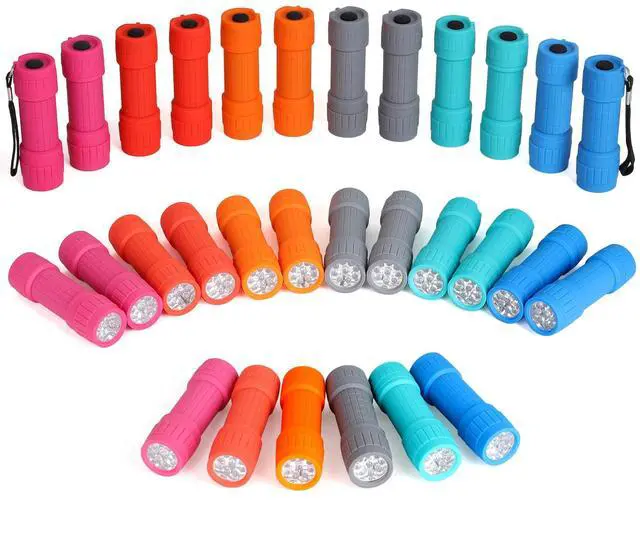 Main image of 30-Pack, 9-LED Mini Flashlight Set, AAA Batteries are Included and Pre-Installed, Perfect for Gift, Class Teaching, Camping, Wedding Favor