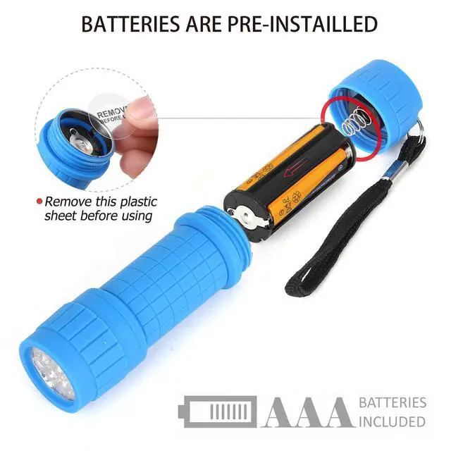 Alt view image 5 of 7 - 30-Pack, 9-LED Mini Flashlight Set, AAA Batteries are Included and Pre-Installed, Perfect for Gift, Class Teaching, Camping, Wedding Favor