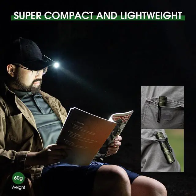 Alt view image 5 of 7 - Small Flashlight Rechargeable 1200 Lumens,Tactical EDC Bright Mini Torch