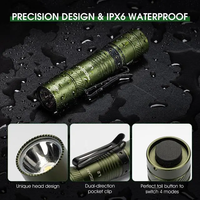 Alt view image 7 of 7 - Small Flashlight Rechargeable 1200 Lumens,Tactical EDC Bright Mini Torch