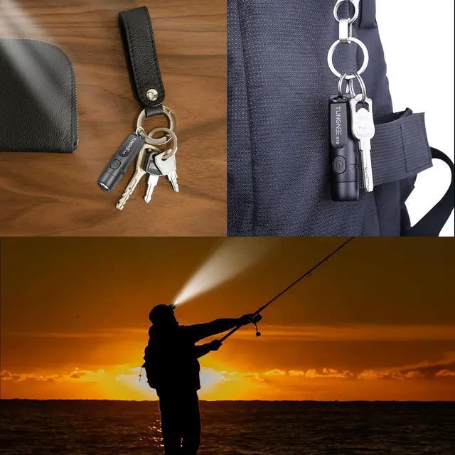 Alt view image 6 of 7 - Rechargeable Keychain Flashlights, 650 High Lumens EDC Pocket Flashlights, Mini Flashlight BeBlack