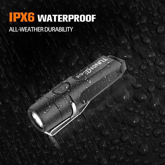 Alt view image 7 of 7 - Rechargeable Keychain Flashlights, 650 High Lumens EDC Pocket Flashlights, Mini Flashlight BeBlack