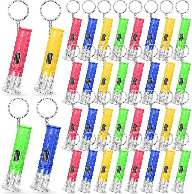 Main image of 50 Pcs Mini Flashlight Keychains Bulk with Lanyard Portable Small Plastic LED Key Chains Flashlights for Night Reading Emergency Hurricane Camping Hiking Party Favors(Multicolor,Simple)