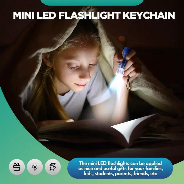 Alt view image 3 of 7 - 50 Pcs Mini Flashlight Keychains Bulk with Lanyard Portable Small Plastic LED Key Chains Flashlights for Night Reading Emergency Hurricane Camping Hiking Party Favors(Multicolor,Simple)