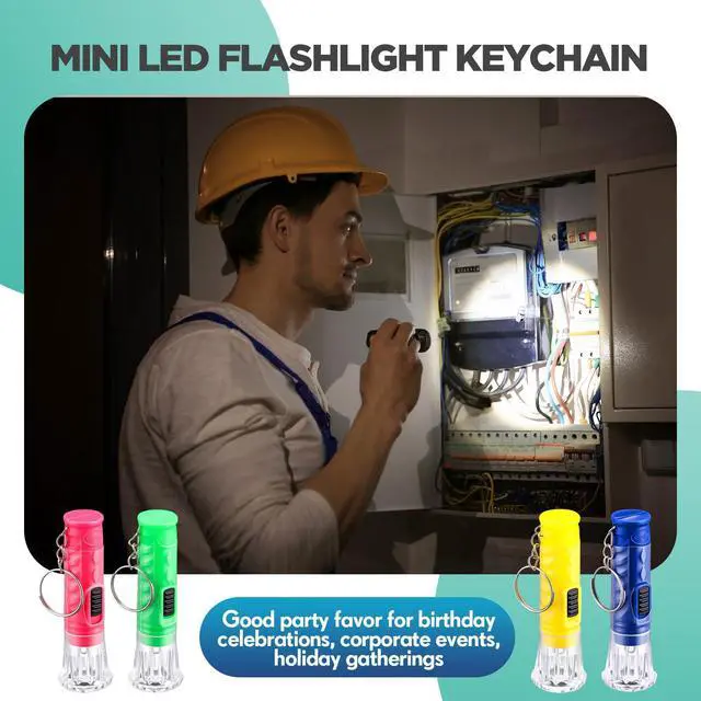 Alt view image 7 of 7 - 50 Pcs Mini Flashlight Keychains Bulk with Lanyard Portable Small Plastic LED Key Chains Flashlights for Night Reading Emergency Hurricane Camping Hiking Party Favors(Multicolor,Simple)