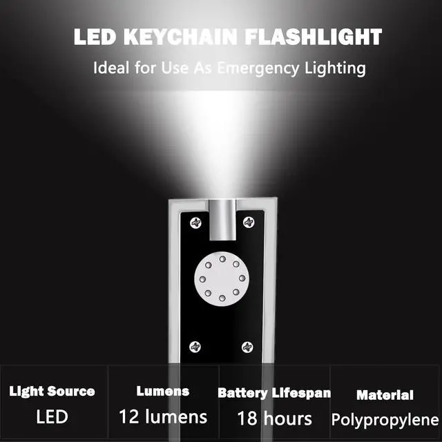 Alt view image 3 of 7 - Mini LED Keychain Flashlight, Tiny White Light Pocket (8PCS)