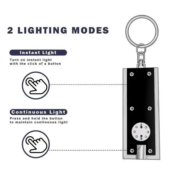Alt view image 6 of 7 - Mini LED Keychain Flashlight, Tiny White Light Pocket (8PCS)