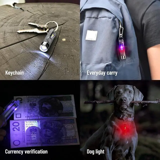 Alt view image 6 of 7 - K11 Rechargeable Keychain Flashlight Lightweight,400 Hight Lumen with Extra 4 Sidelight, IPX4 EDC Mini Flashlight Be