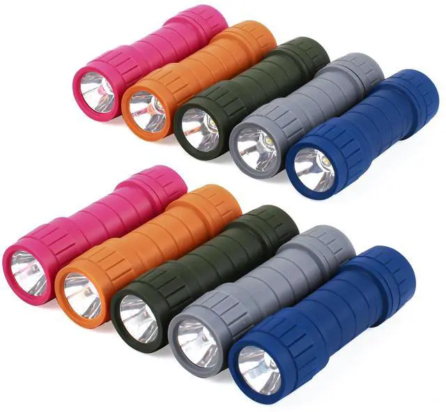 Main image of 10-Pack Professional Outdoor Mini Flashlights Set, Super Bright 100 Lumen LED Flashlights, Small Flashlights Pack with 30-piece AAA Dry Batteries Included