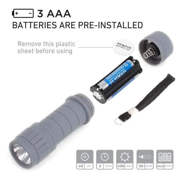 Alt view image 5 of 7 - 10-Pack Professional Outdoor Mini Flashlights Set, Super Bright 100 Lumen LED Flashlights, Small Flashlights Pack with 30-piece AAA Dry Batteries Included