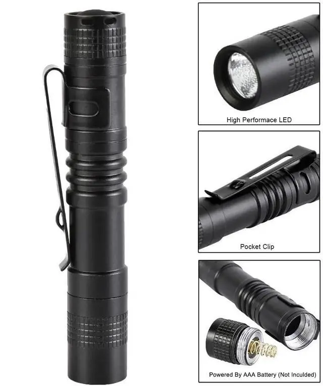 Alt view image 2 of 7 - 3 Packs LED Pen Light, Small Pen Lights with Clip, Waterproof LED Handheld Pen Flashlights for Outdoor/Camping/Work