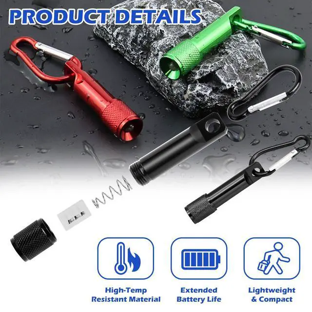Alt view image 3 of 7 - 60 Pack Mini Keychain Flashlights Bulk, Ultra-Bright LED Metal Carabiner Clip Lights,Compact Emergency Lights for Camping, Hiking, Cycling, Survival Kits(60)