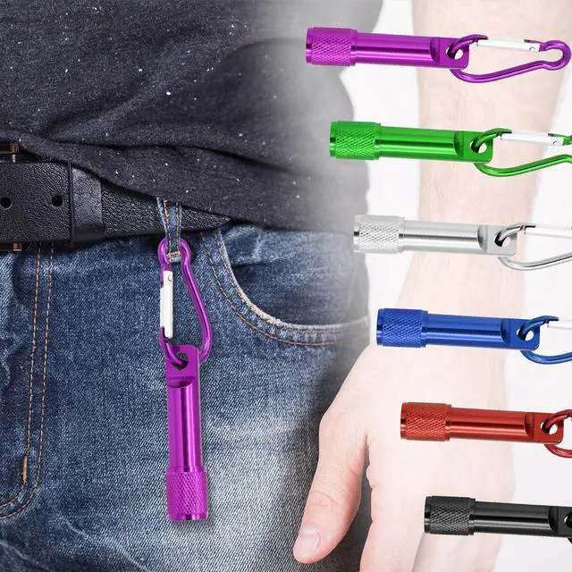 Alt view image 5 of 7 - 60 Pack Mini Keychain Flashlights Bulk, Ultra-Bright LED Metal Carabiner Clip Lights,Compact Emergency Lights for Camping, Hiking, Cycling, Survival Kits(60)