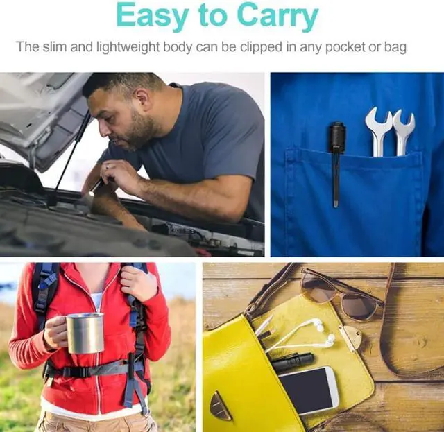 Alt view image 7 of 7 - 3 Packs LED Pen Light, Small Pen Lights with Clip, Waterproof LED Handheld Pen Flashlights for Outdoor/Camping/Work