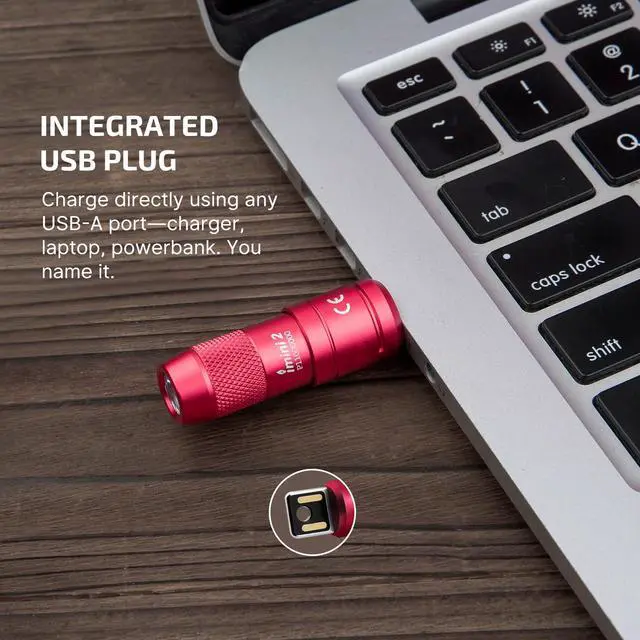 Alt view image 4 of 7 - IMINI 2 EDC Rechargeable Keychain Flashlight, 50 Lumens Compact and Portable Mini LED Keyring Lights with Built-in Battery Ideal for Everyday Carry and Emergencies (Passionate Red)