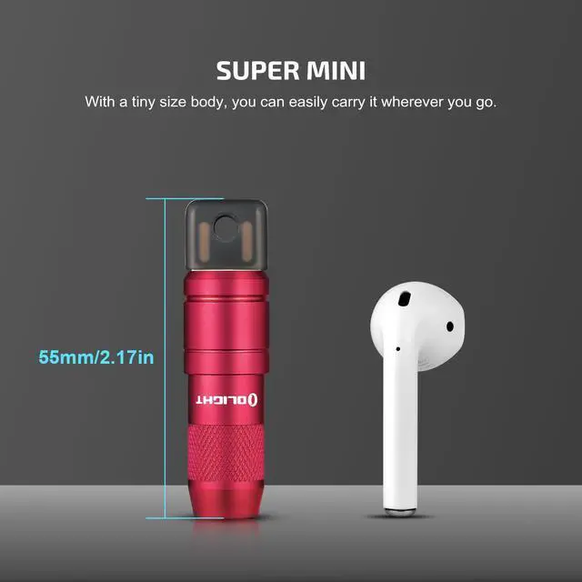 Alt view image 5 of 7 - IMINI 2 EDC Rechargeable Keychain Flashlight, 50 Lumens Compact and Portable Mini LED Keyring Lights with Built-in Battery Ideal for Everyday Carry and Emergencies (Passionate Red)
