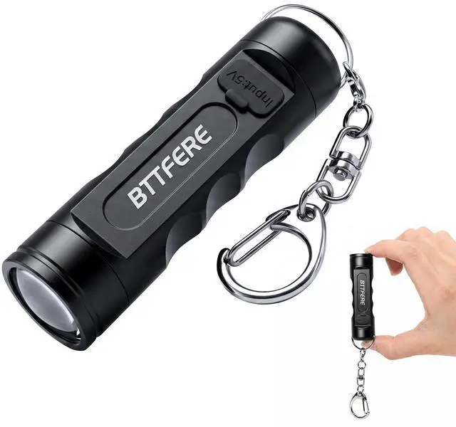 Main image of Bright Mini Keychain Flashlight with Magnetic Base, Tiny USB-C Rechargeable LED Key Ring Light, Small Portable Side Light, Skinny EDC Pocket Torch for Purse, Work, Travel, EMS Gifts